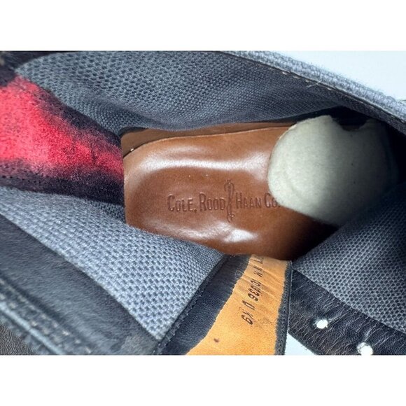 Vintage Cole Rood & Haan Co Black Leather Brogue Boots Studded Closure Men's 9.5 - Picture 12 of 13